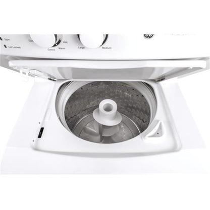 GE APPLIANCES GE Unitized Spacemaker 3.8 cu. ft. Capacity Washer with in Stainless Steel Basket and 5.9 cu. ft. Capacity Gas Dryer White - GUD27GSSMWW