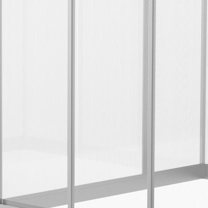 Outsunny 10' x 6' Polycarbonate Greenhouse with Rain Gutter and Roof Vent, Aluminum Frame, Silver - 845-243V02