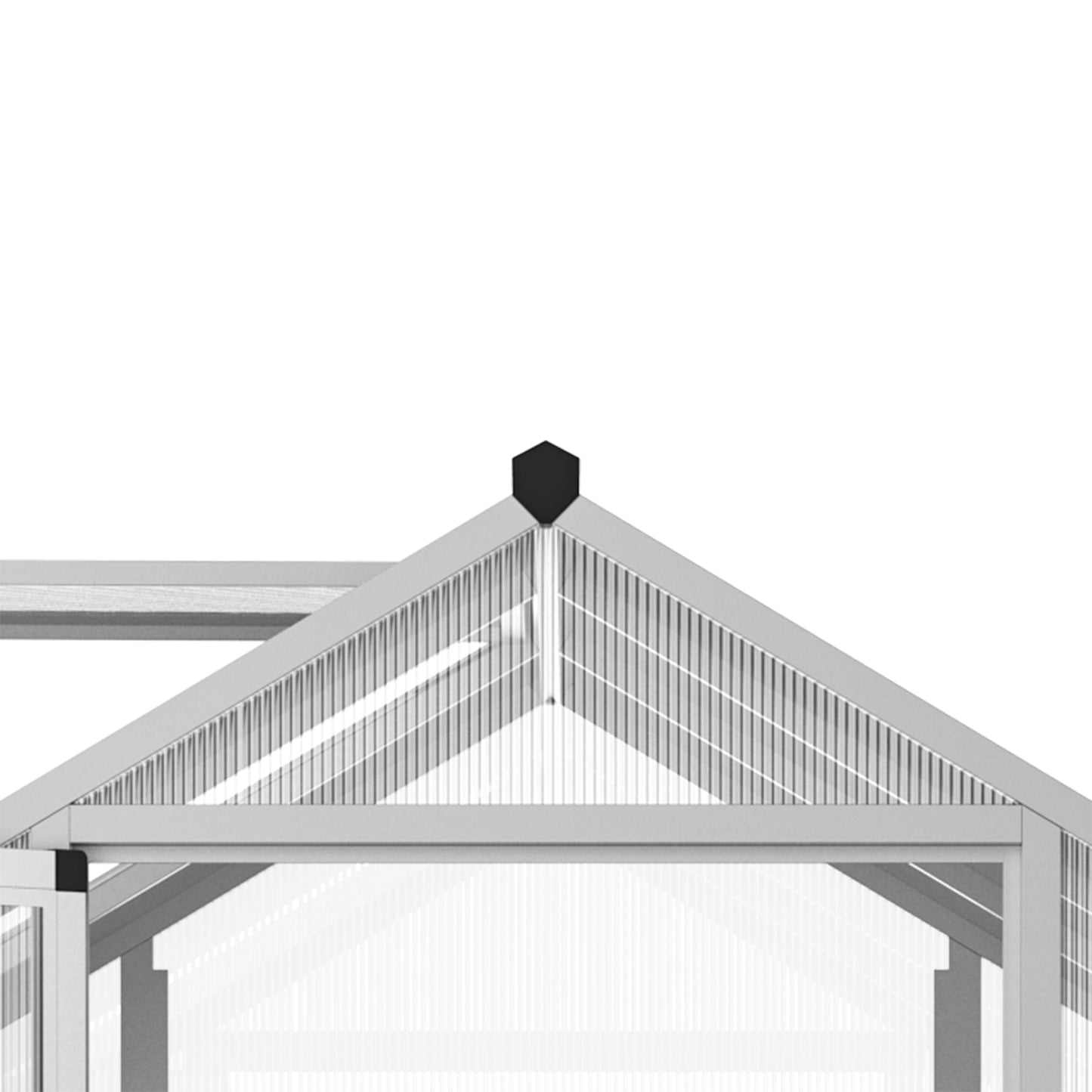 Outsunny 10' x 6' Polycarbonate Greenhouse with Rain Gutter and Roof Vent, Aluminum Frame, Silver - 845-243V02