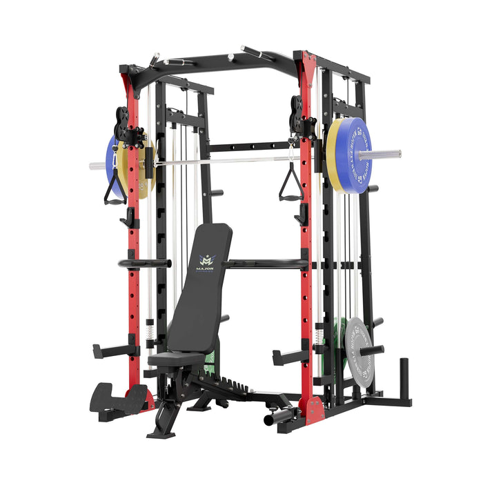 MAJOR FITNESS All-In-One Home Gym Smith Machine Package SML07 - S7BLS-PLT01BL-OWPNT230