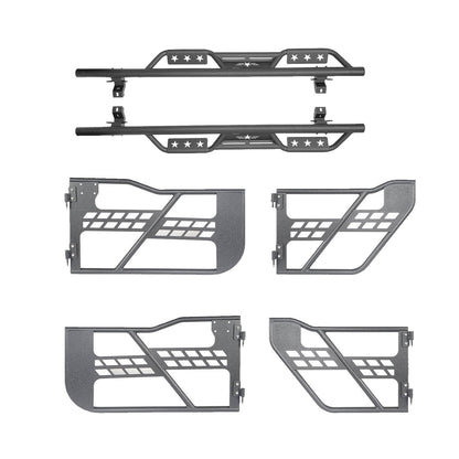 Hooke Road 4-Door Tubular Doors & Side Steps(18-25 Jeep Wrangler JL) - HE.3005-1+HE.3009