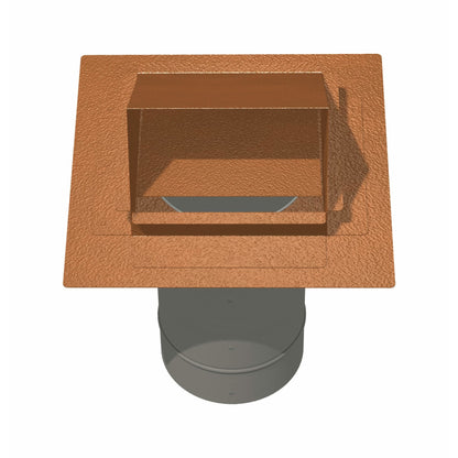 Copperlab Hammered Copper Dryer Vent / Exhaust Vent 4" - 12" - HCWDV10F