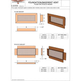 Copperlab Hammered Copper Foundation - Basement Vent -  HCWFV1608F