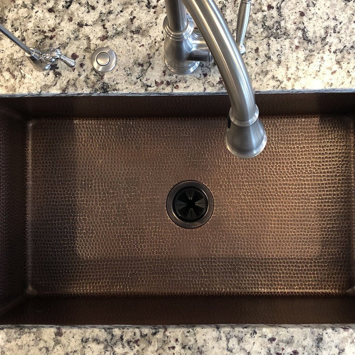 Rustic Premier Copper Hammered Copper Single Basin Kitchen Sink - KDSB