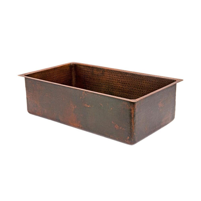 Premier Copper Hammered Copper Single Basin Kitchen Sink - KSDB25199