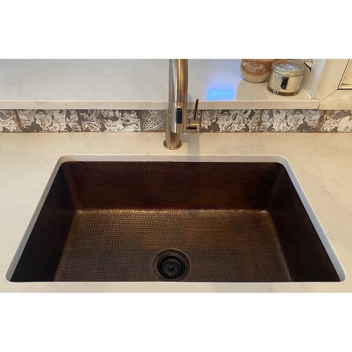 Premier Copper Hammered Copper Single Basin Kitchen Sink - KSDB25199