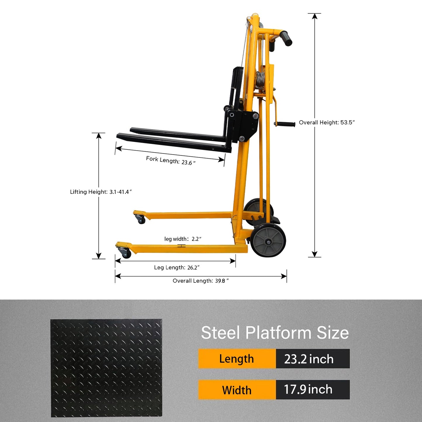 Apollolift Mini Hydraulic Stacker Truck  - A-7006