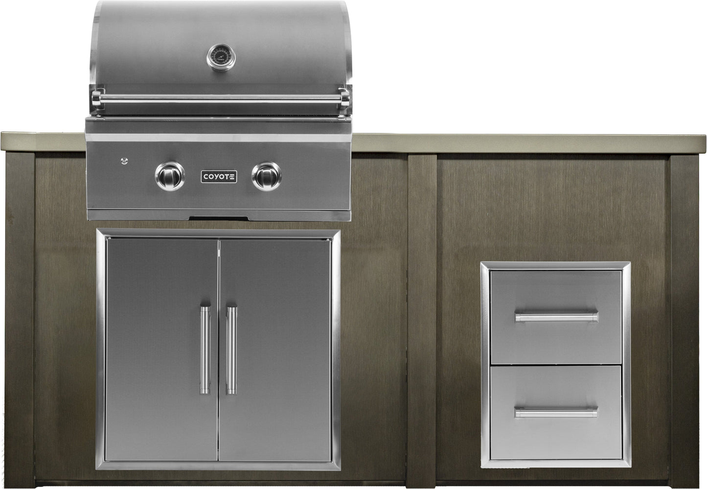 Haven 5 1/2’  Ft Coyote Outdoor Kitchen Island w/ 2 Drawer Cabinet HCOY99DRAW - HCOY66DRAWHG