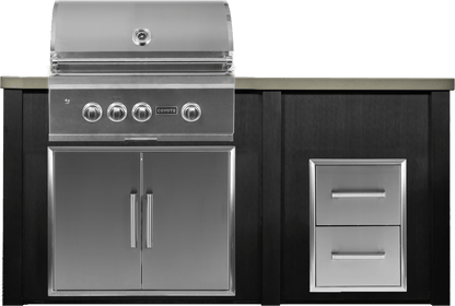 Haven 72" Coyote Outdoor Kitchen Island w/ 2 Drawer Cabinet | HCOY72DRAW-2 - HCOY72DRAW-2