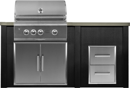 Haven 72" Coyote Outdoor Kitchen Island w/ 2 Drawer Cabinet - HCOY72DRAW-2