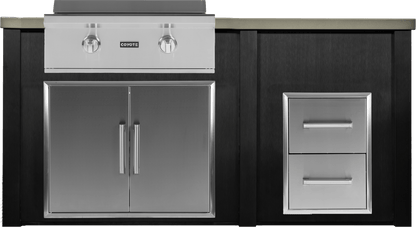 Haven 72" Coyote Outdoor Kitchen Island w/ 2 Drawer Cabinet | HCOY72DRAW-2 - HCOY72DRAW-2