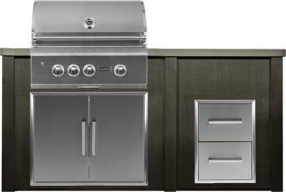 Haven 72" Coyote Outdoor Kitchen Island w/ 2 Drawer Cabinet | HCOY72DRAW-2 - HCOY72DRAW-2