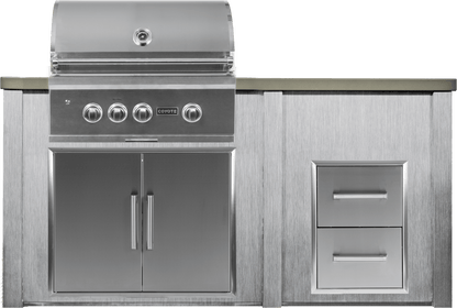 Haven 72" Coyote Outdoor Kitchen Island w/ 2 Drawer Cabinet | HCOY72DRAW-2 - HCOY72DRAW-2