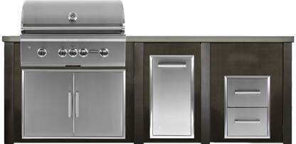 Haven 96" Coyote Outdoor Kitchen Island w/ 2 Drawer Cabinet | HCOY96DRAW - HCOY96DRAW