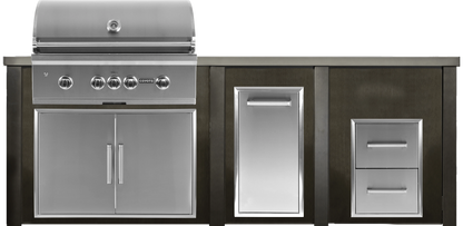 Haven 96" Coyote Outdoor Kitchen Island w/ 2 Drawer Cabinet - HCOY96DRAW