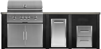 Haven 96" Coyote Outdoor Kitchen Island w/ 2 Drawer Cabinet | HCOY96DRAW - HCOY96DRAW