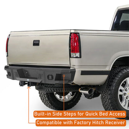 Heavy-duty Steel Rear Bumper for 1988-1998 Chevy C/K 1500 2500 Fleetside - Hooke Road