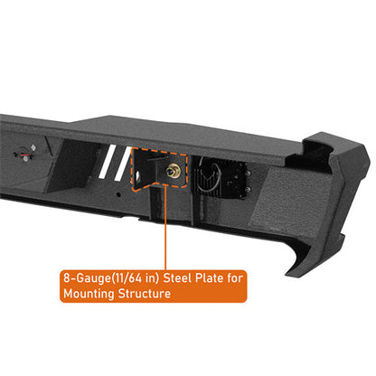 Heavy-duty Steel Rear Bumper for 1988-1998 Chevy C/K 1500 2500 Fleetside - Hooke Road