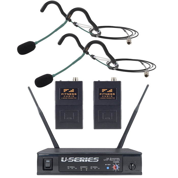 Fitness Audio U-Series Heavy-Use System Bundle with Two Emic Headset Microphones