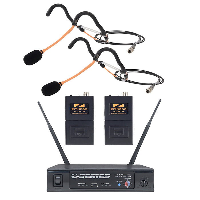 Fitness Audio U-Series Heavy-Use System Bundle with Two Emic Headset Microphones