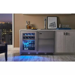 Perlick 24" Beverage Center Stainless Steel Glass Door, Sottile Sh.Depth 18" , 3.1 Cu. Ft. Capacity - HH24BS-4-3