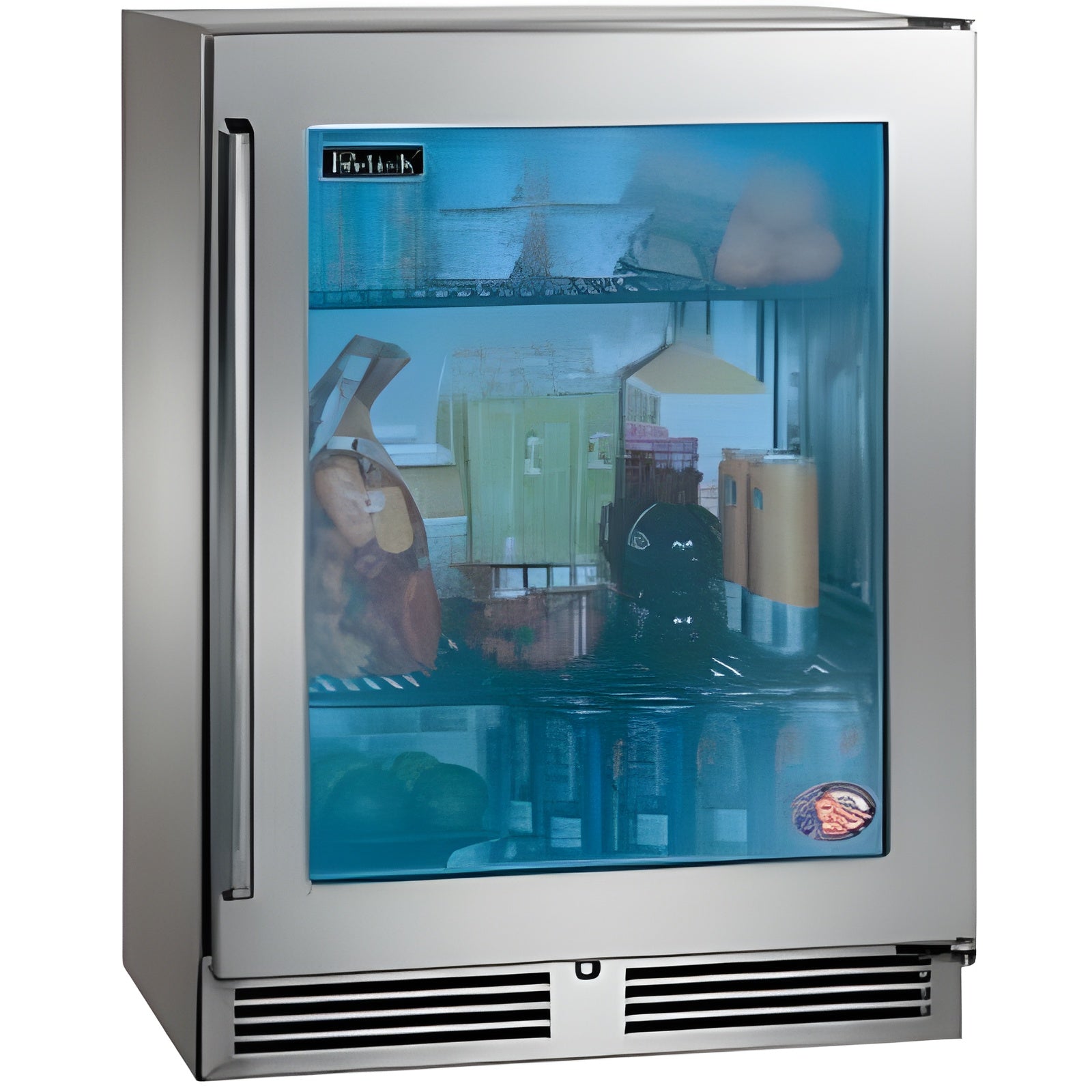 Perlick 24" Undercounter Outdoor Beverage Center with 10 Bottle and 41 Can Capacity, Stainless Steel Glass Door - HH24BO-4-3