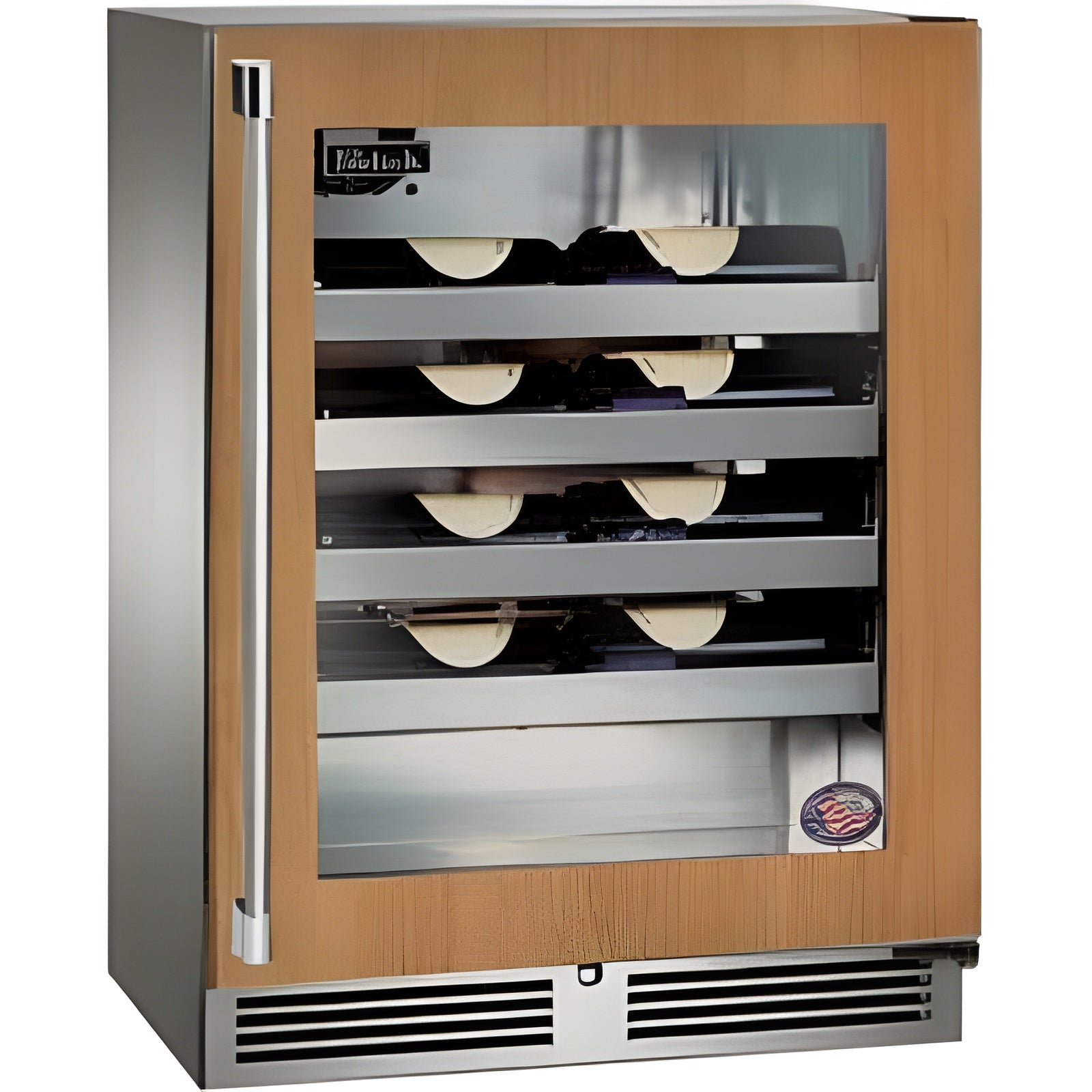 Perlick 24" Built-in Counter Depth Outdoor Wine Reserve with 3.1 cu. ft. Capacity, Panel Ready-Glass Door - HH24WO-4-4