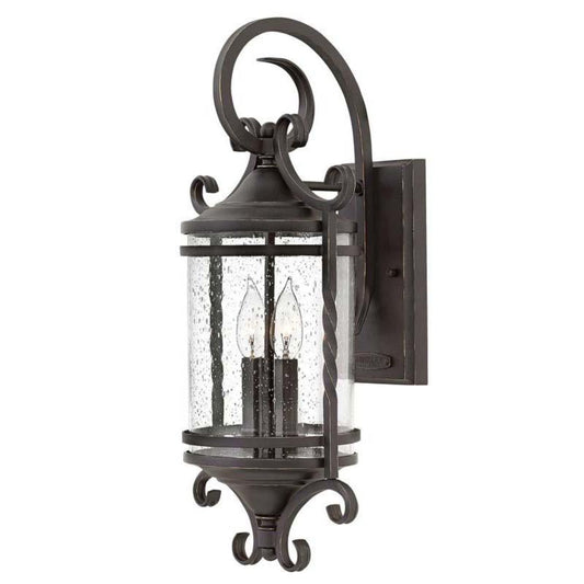 Hinkley Lighting Outdoor Casa Olde Black with Clear Seedy Glass Wall Light - 1143OL-CL