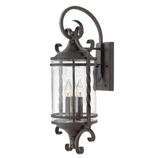 Hinkley Lighting Outdoor Casa Olde Black with Clear Seedy Glass Wall Light - 1148OL-CL