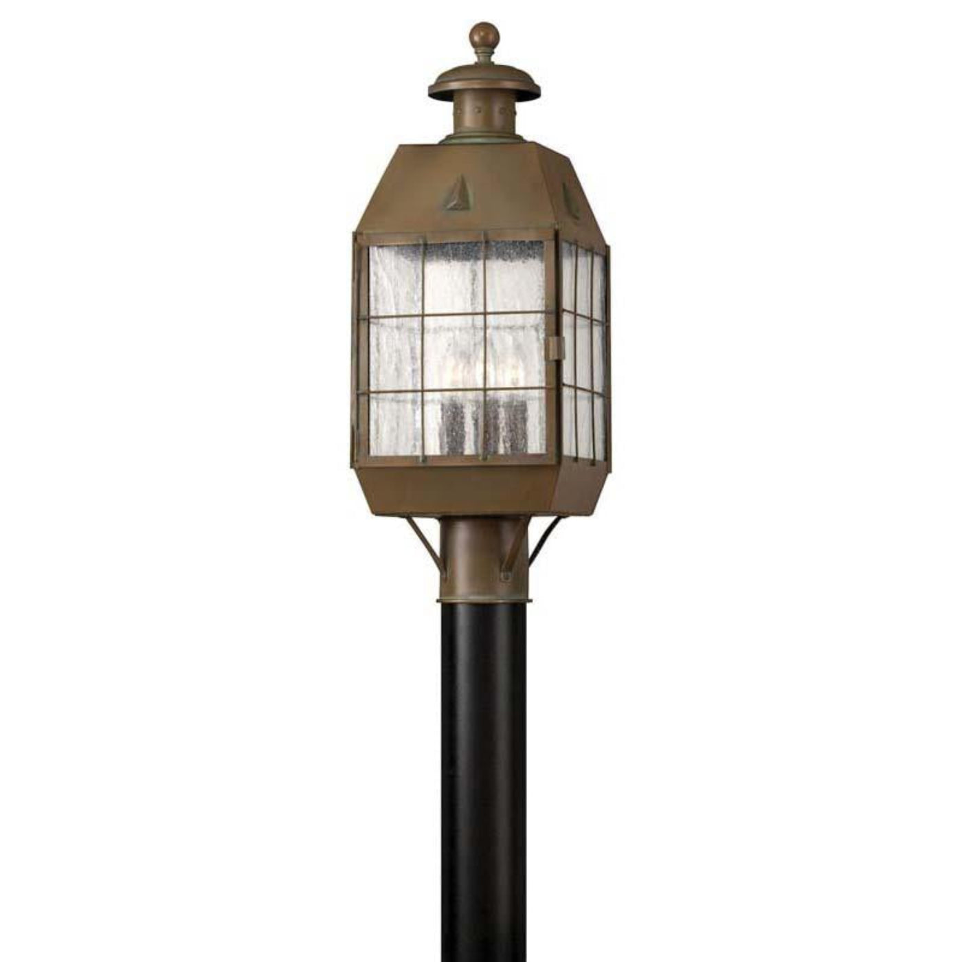 Hinkley Lighting Outdoor Nantucket Aged Brass Post Mount Light - 2371AS