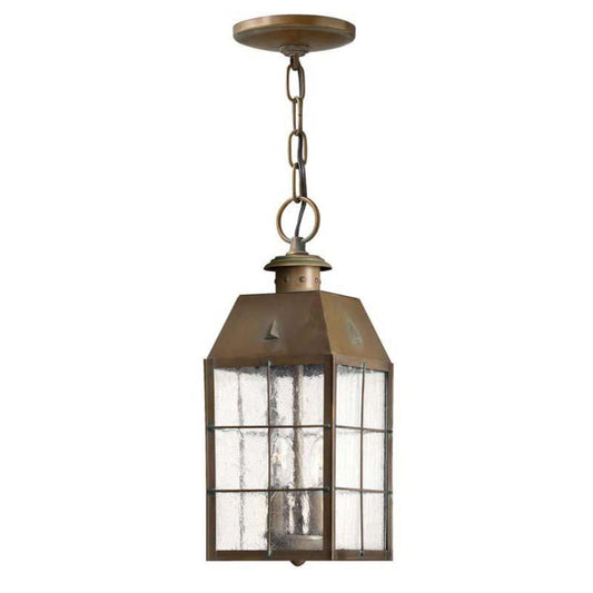 Hinkley Lighting Outdoor Nantucket Aged Brass Hanging Light - 2372AS
