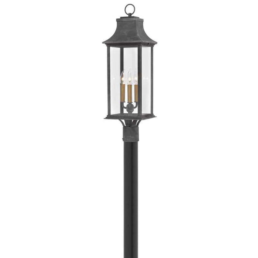 Hinkley Lighting Outdoor Adair Aged Zinc Post Mount Light - 2931DZ