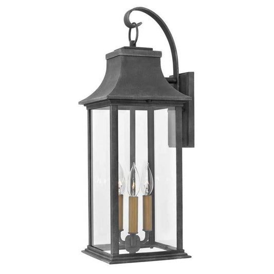 Hinkley Lighting Outdoor Adair Aged Zinc Wall Light - 2935DZ