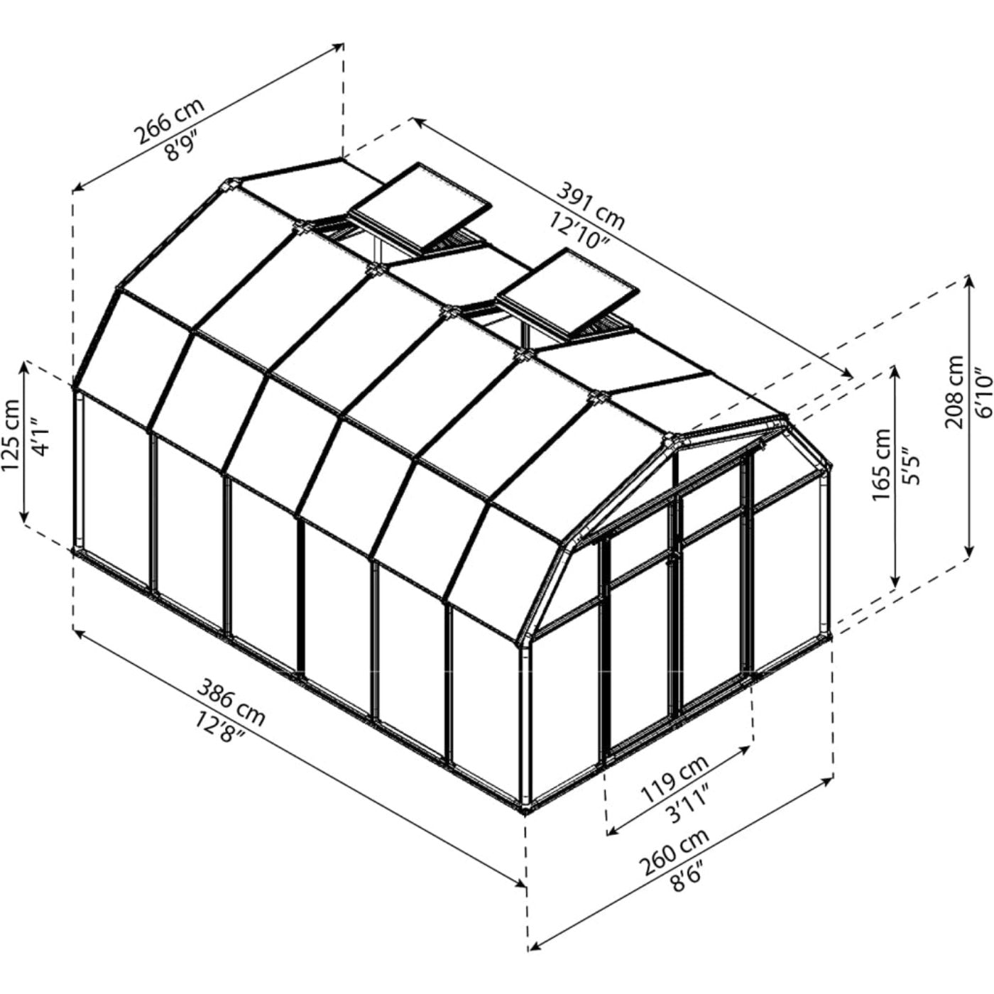 Rion Hobby Gardener 8' x 12' Greenhouse - HG7112