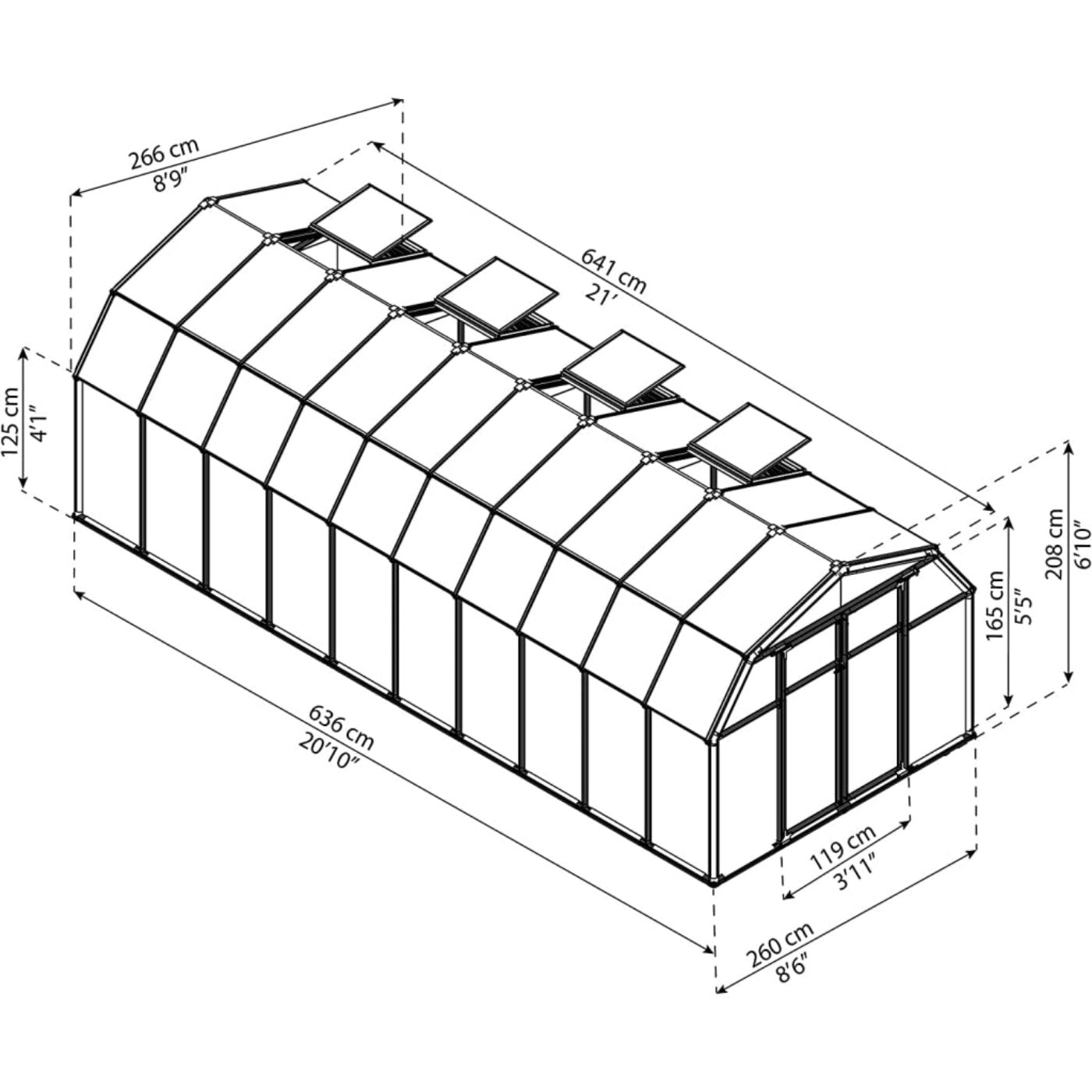 Rion Hobby Gardener 8' x 20' Greenhouse - HG7120