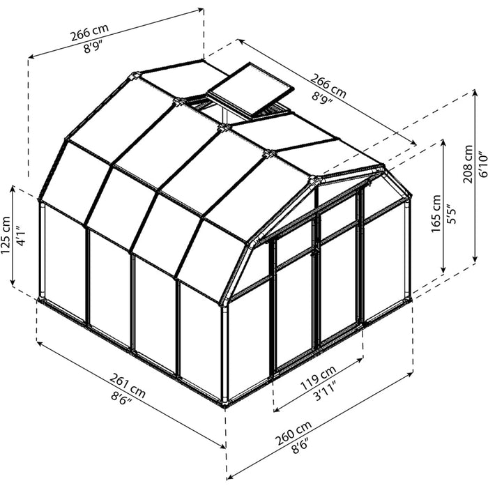 Rion Hobby Gardener 8' x 8' Greenhouse - HG7108