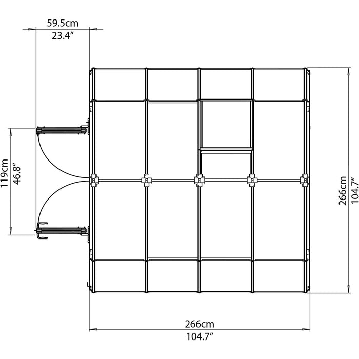 Rion Hobby Gardener 8' x 8' Greenhouse - HG7108