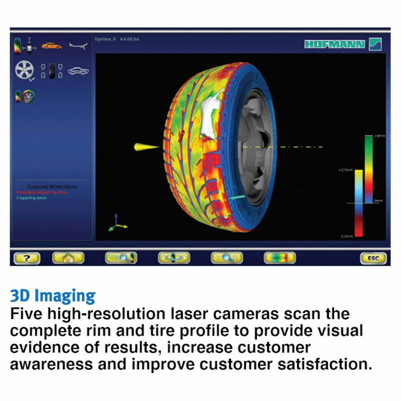 Hofmann | Geodyna 9000P Diagnostic Wheel Balancer with Touchscreen & 3D Camera Technology  - EEWB771AP230