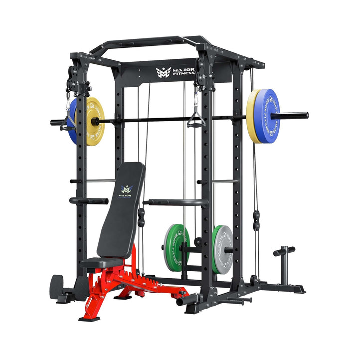 MAJOR FITNESS All-In-One Home Gym Power Rack Package PLM03 - K3BL-PLT01BL-OWPNT230-OBBLS