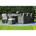 HomeRoots - Gray Wicker 11-Piece Outdoor Dining Set with Cushions and Wicker/Glass Top Table - 372320