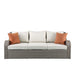 82" X 36" X 30" 3Pc Beige Fabric And Gray Wicker Patio Sectional And Ottoman Set - 318796