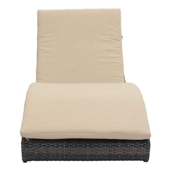 27.5" X 78.5" X 14" Brown And Beige Synthetic Weave Beach Chaise Lounge - 296297