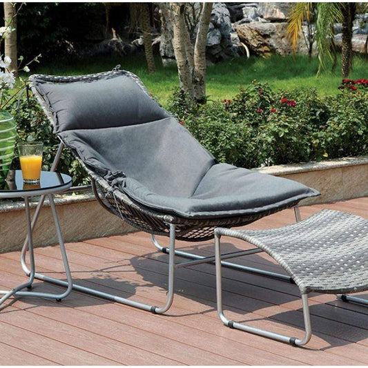 Contemporary 1Pc Patio Chair With 1Pc Ottoman - 301418