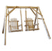 87" X 70" X 65" Natural Wood Double Chair Swing - 370295