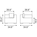 34.6" X 34.6" X 25.4" Gray Sunproof Corner Chair - 296139