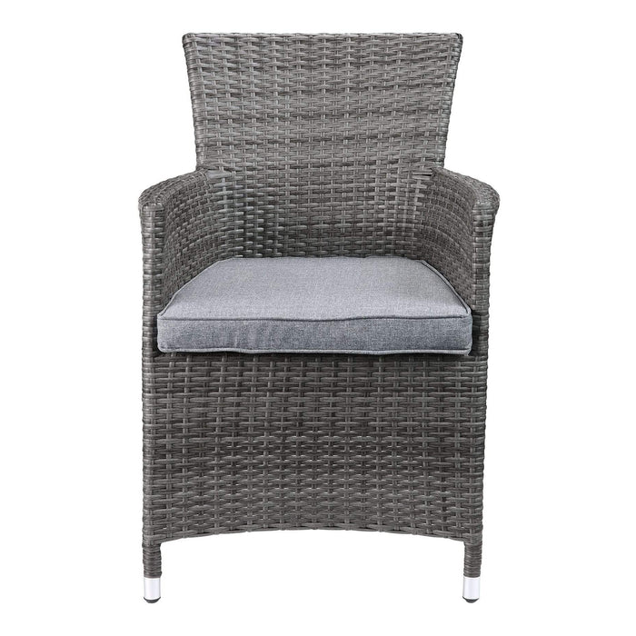 24" X 24" X 35" 3Pc Gray Fabric And Wicker Patio Bistro Set - 318794