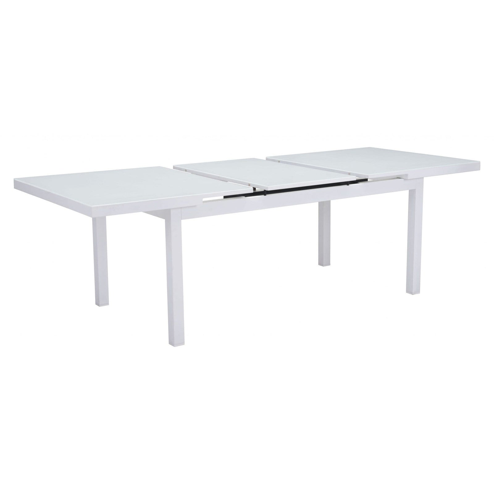 70.5" x 39.5" x 29.5" White, Tempered Glass, Aluminum, Dining Table - 364685