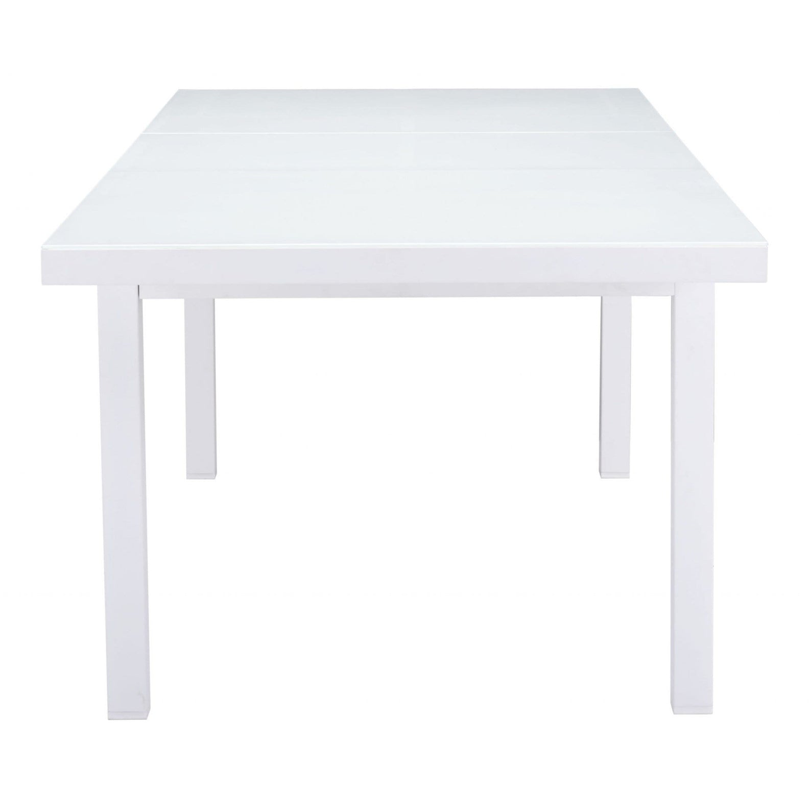 70.5" x 39.5" x 29.5" White, Tempered Glass, Aluminum, Dining Table - 364685