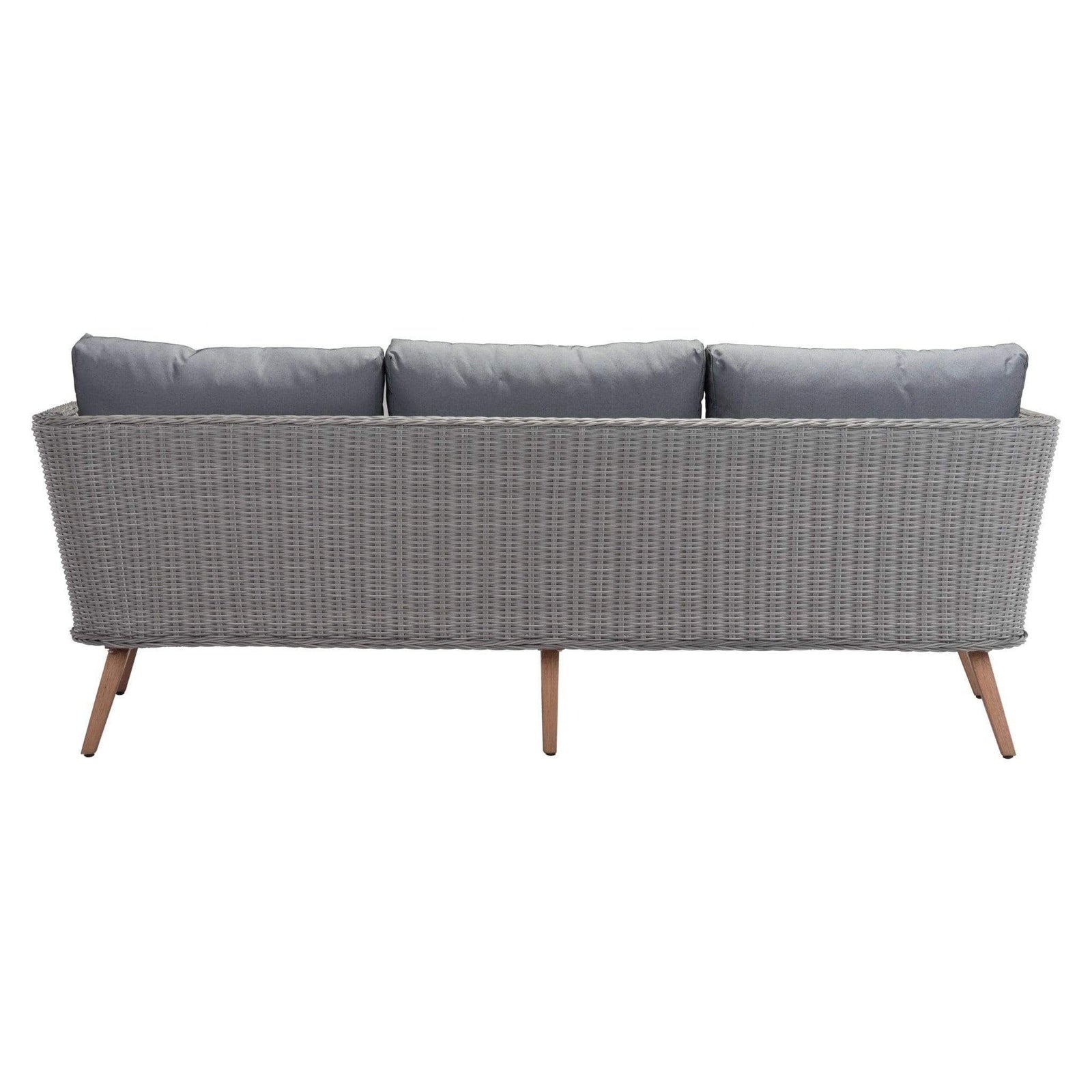 87.4" x 30.3" x 33.9" Natural & Gray, Synthetic Weave & Aluminium, Sofa - 364707