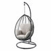 38" X 38" X 79" Beige Fabric And Black Wicker Patio Swing Chair With Stand - 318800